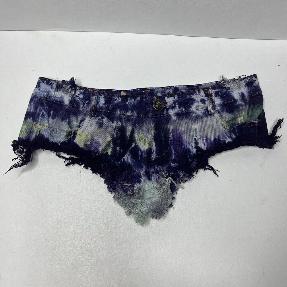 AQUADELICS By Jammin On Purple Tie Dye Micro Shorts Women’s Size XL